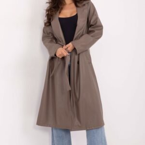 Płaszcz Damski Model IT-PL-A8393.81 Dark Beige - Rue Paris