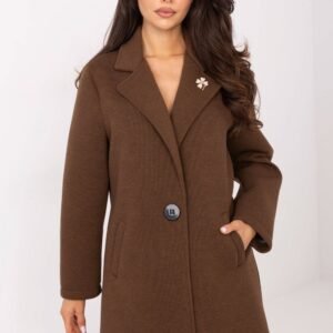 Płaszcz Damski Model IT-PL-FL8153.60 Brown - Rue Paris