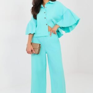 Kurtka Damska Model IT-KR-FL9998.85 Turkus - Rue Paris